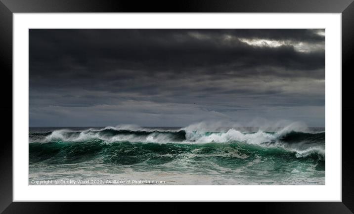 Majestic storm at Cabo Raso Framed Mounted Print by Dudley Wood