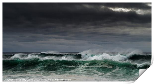 Majestic storm at Cabo Raso Print by Dudley Wood