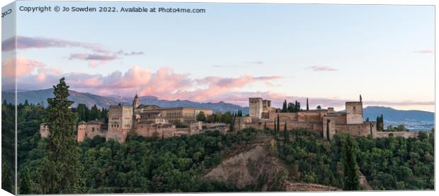 The Alhambra at dusk Canvas Print by Jo Sowden