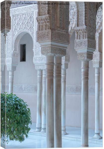 The Nasrid Palace Architecture Canvas Print by Jo Sowden