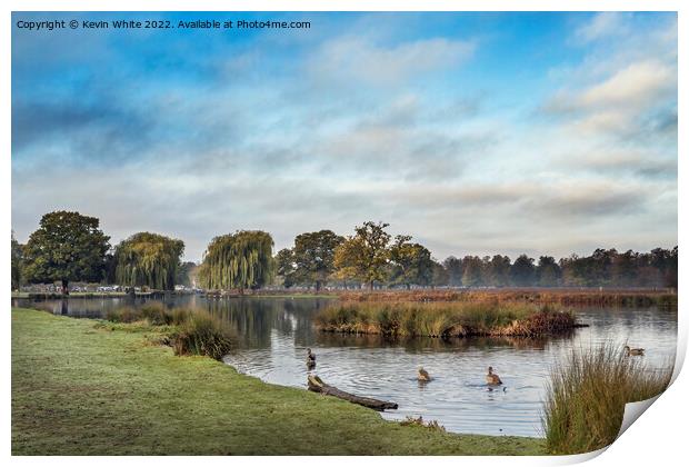 Surrey pond close to carpark Print by Kevin White