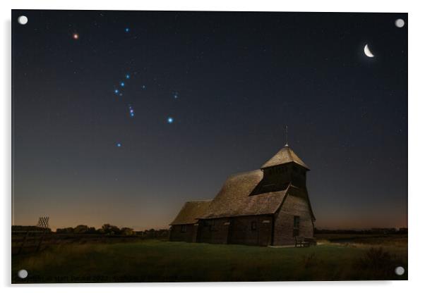 Thomas à Becket church Orion constellation  Acrylic by Matt Pennal