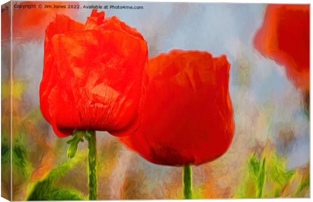 Artistic Poppies Canvas Print by Jim Jones