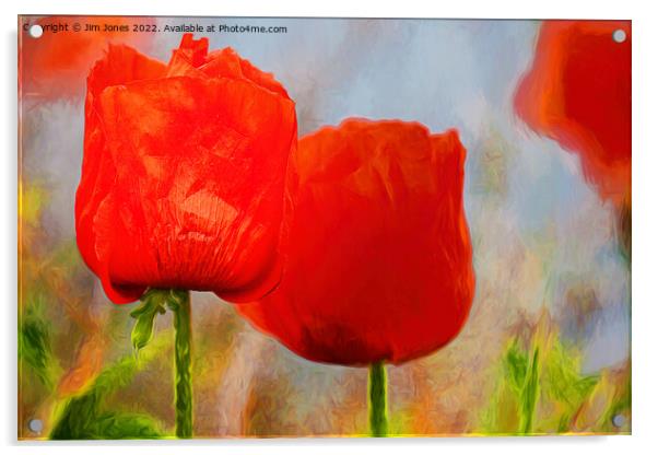 Artistic Poppies Acrylic by Jim Jones