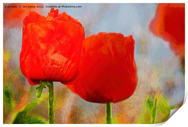 Artistic Poppies Print by Jim Jones