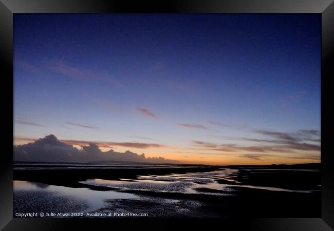Camber Sands sunset Framed Print by Julie Atwal