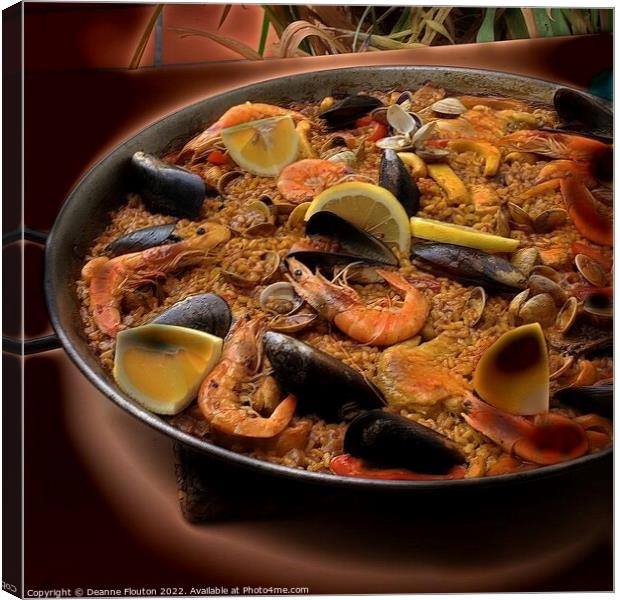 Grandmas Seafood Paella A Taste of Spain Canvas Print by Deanne Flouton