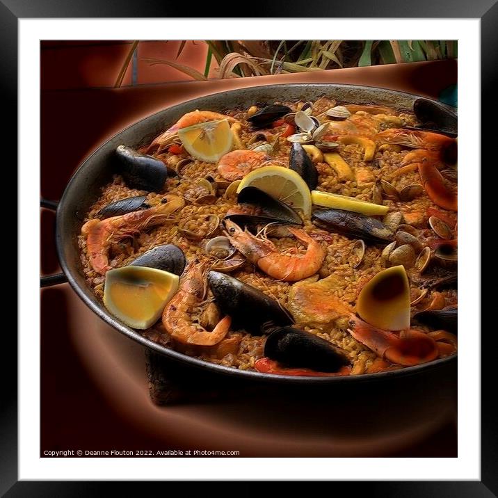 Grandmas Seafood Paella A Taste of Spain Framed Mounted Print by Deanne Flouton