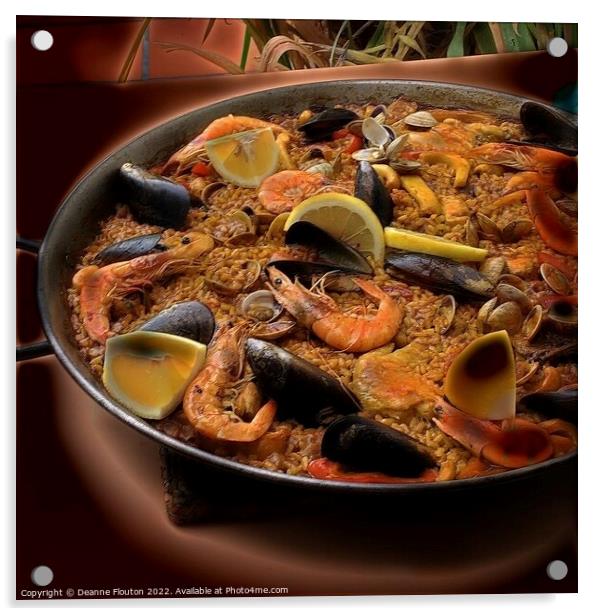 Grandmas Seafood Paella A Taste of Spain Acrylic by Deanne Flouton
