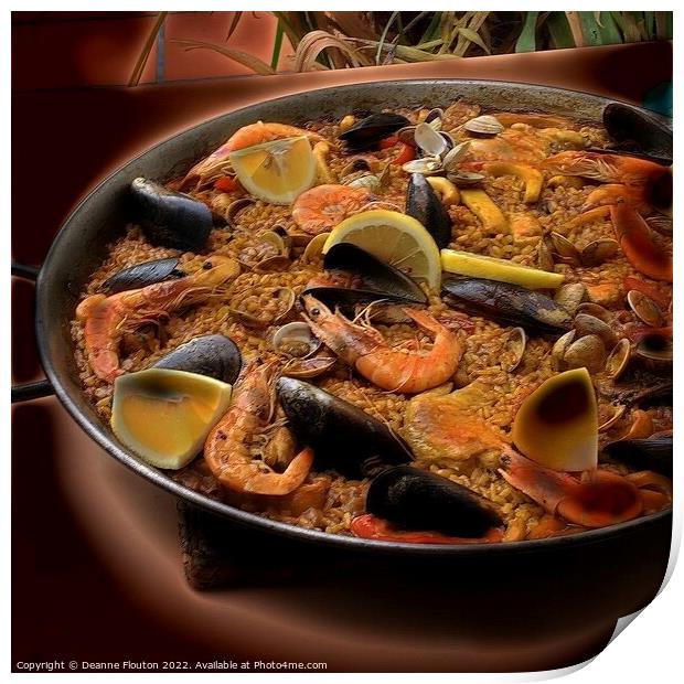 Grandmas Seafood Paella A Taste of Spain Print by Deanne Flouton