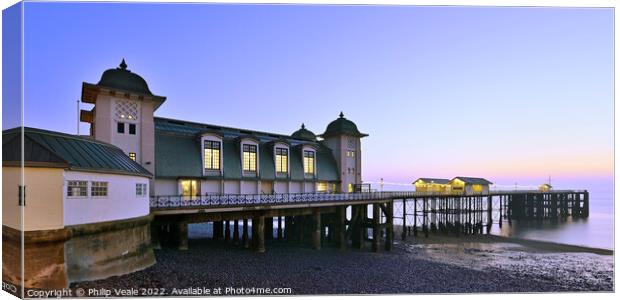 Penarth Pier at the Break of Dawn. Canvas Print by Philip Veale