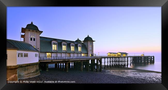 Penarth Pier at the Break of Dawn. Framed Print by Philip Veale