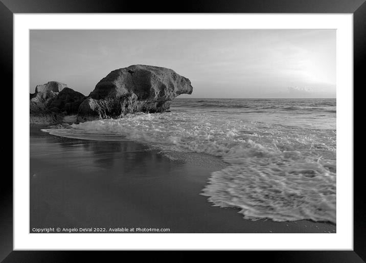 Curved Rock in Gale Beach Algarve Framed Mounted Print by Angelo DeVal