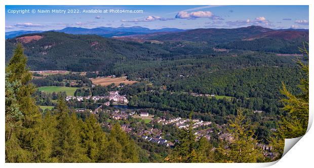 A view from Birnam Hill, Perthshire Print by Navin Mistry