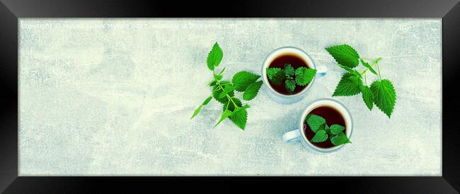 Herbal tea, healing drink, space for text Framed Print by Mykola Lunov Mykola