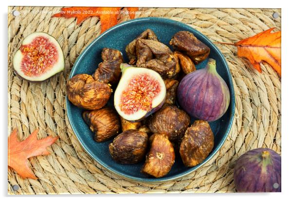 Dried and fresh figs, candied figs Acrylic by Mykola Lunov Mykola