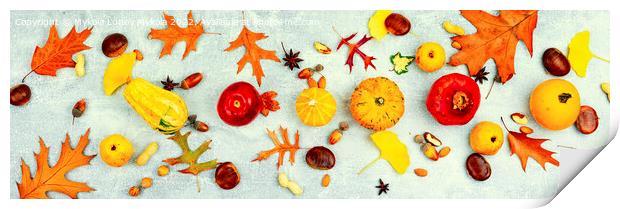 Autumn food, autumn still life Print by Mykola Lunov Mykola