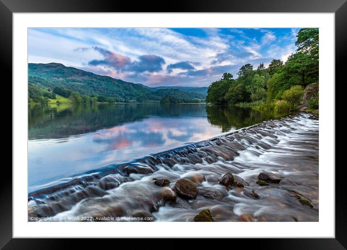 Grasmere Weir Framed Mounted Print by Jim Monk