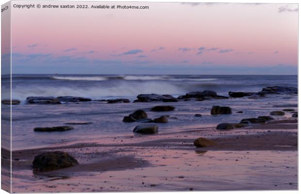 SUNSET BEACH Canvas Print by andrew saxton
