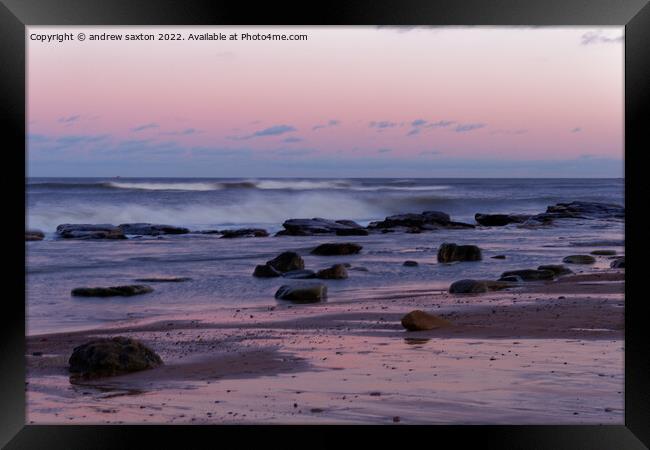 SUNSET BEACH Framed Print by andrew saxton