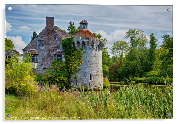 Old Scotney Castle - Lamberhurst Kent Acrylic by John Gilham
