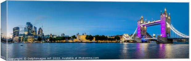 London panorama, the City and Tower Bridge Canvas Print by Delphimages Art