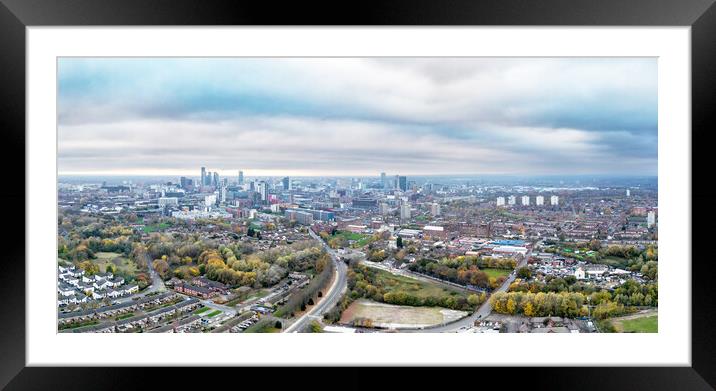 Manchester Skyline Framed Mounted Print by Apollo Aerial Photography