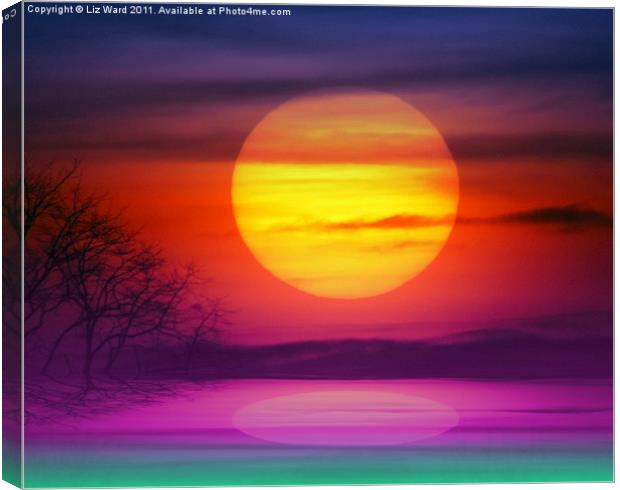 Sunset in Colours Canvas Print by Liz Ward