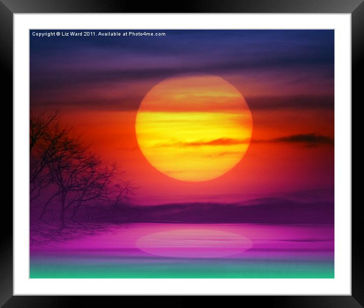 Sunset in Colours Framed Mounted Print by Liz Ward