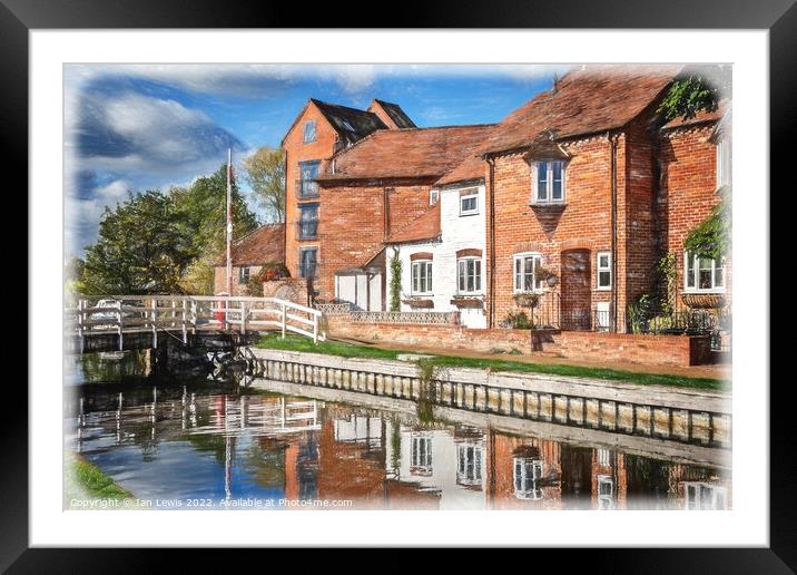 Riverside Haven in Historic Newbury Framed Mounted Print by Ian Lewis