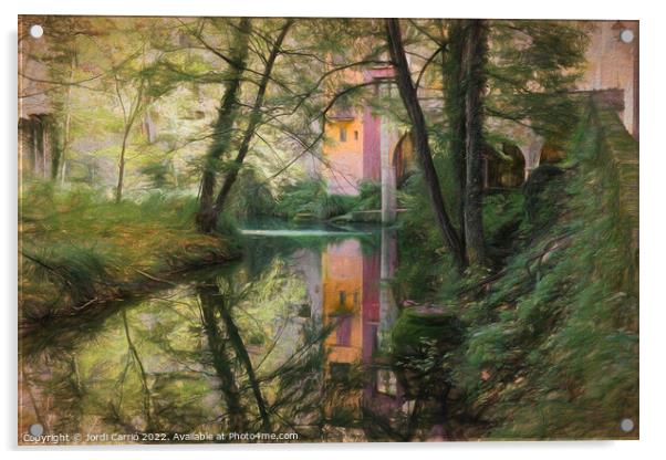 Oil edition of the river of Sant Feliu de Pallerols Acrylic by Jordi Carrio