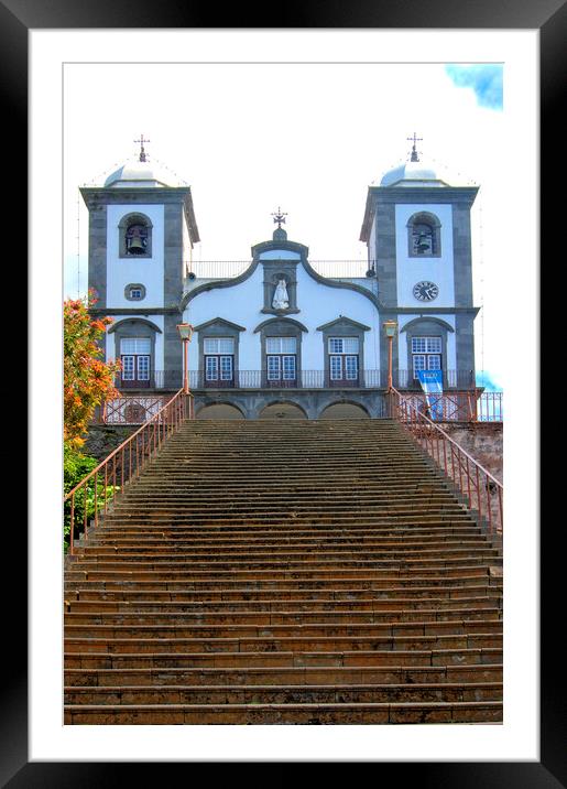 The Church of Our Lady of Monte, Funchal. Framed Mounted Print by David Birchall