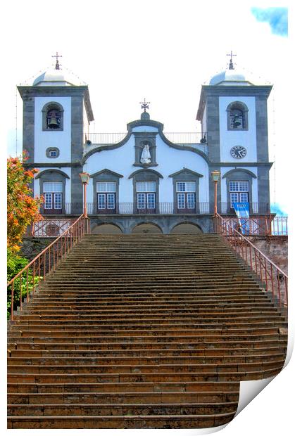 The Church of Our Lady of Monte, Funchal. Print by David Birchall