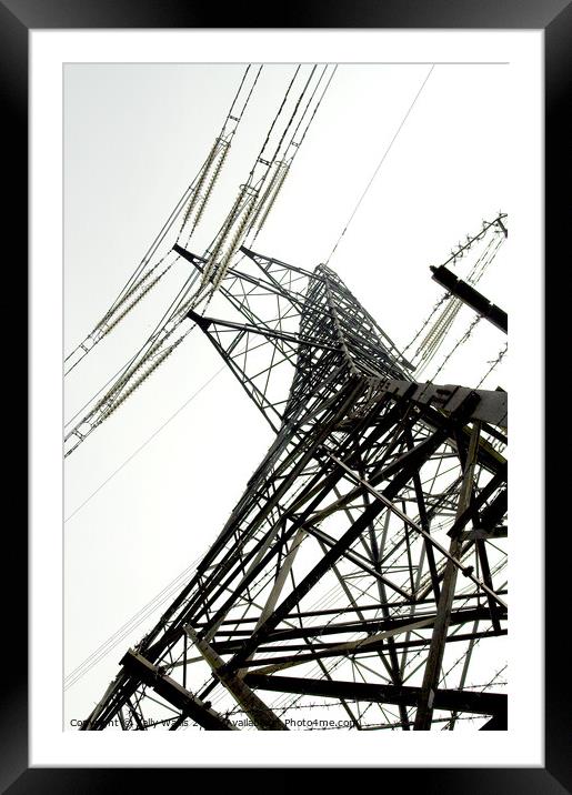 Pylon perspective Framed Mounted Print by Sally Wallis