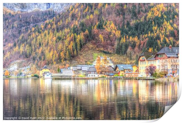 Hallstatt Village Austria Print by David Pyatt