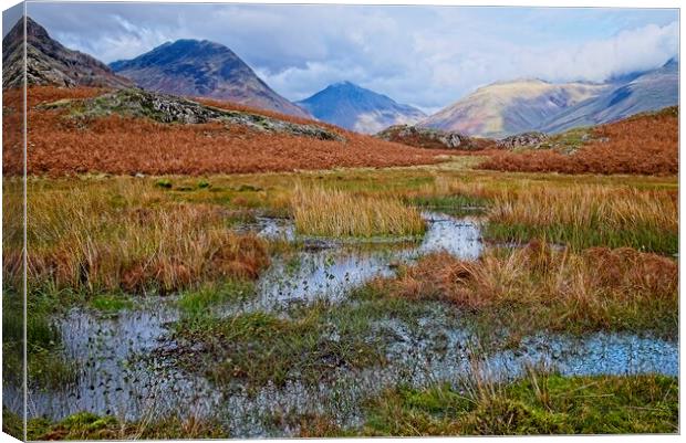 Lake District Fells and Mountains near Wastwater Canvas Print by Martyn Arnold