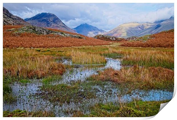 Lake District Fells and Mountains near Wastwater Print by Martyn Arnold