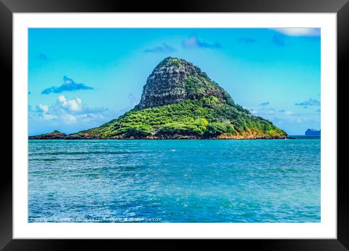 Chinaman's Hat Island Kualoa Park Kaneohe Bay Oahu Hawaii Framed Mounted Print by William Perry