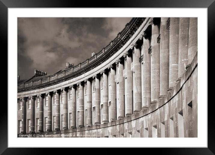 The Royal Crescent, Bath Framed Mounted Print by Chris Rose