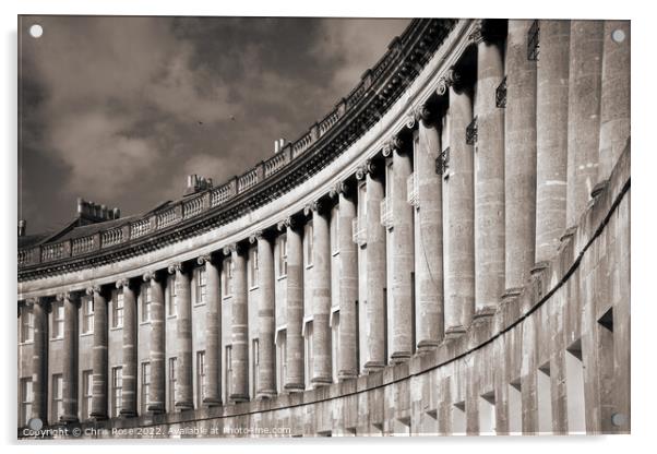 The Royal Crescent, Bath Acrylic by Chris Rose