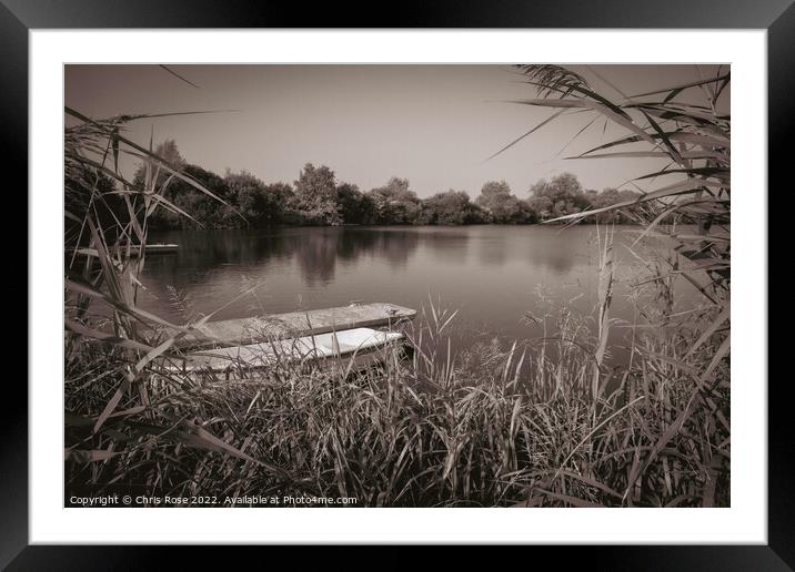 Tranquil lake Framed Mounted Print by Chris Rose