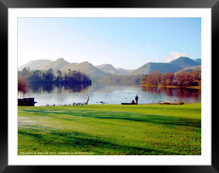 Glorious Derwentwater Cumbria. Framed Mounted Print by john hill