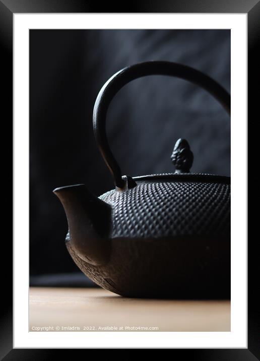 The Tea Lovers Black Teapot Framed Mounted Print by Imladris 
