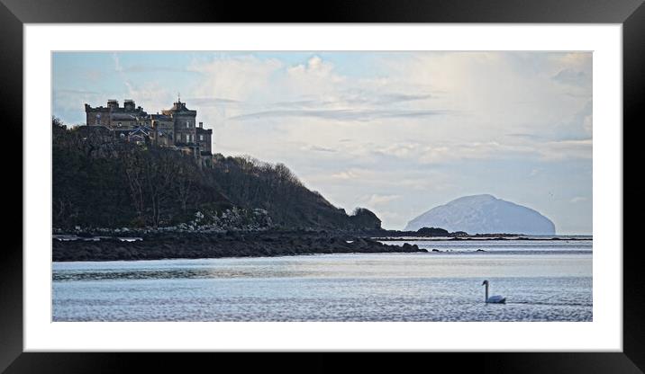 Culzean castle and Ailsa Craig (painting effect abstract) Framed Mounted Print by Allan Durward Photography