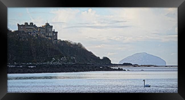Culzean castle and Ailsa Craig (painting effect abstract) Framed Print by Allan Durward Photography