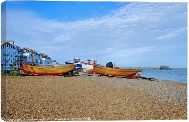 The Beach at Deal Kent Canvas Print by Diana Mower