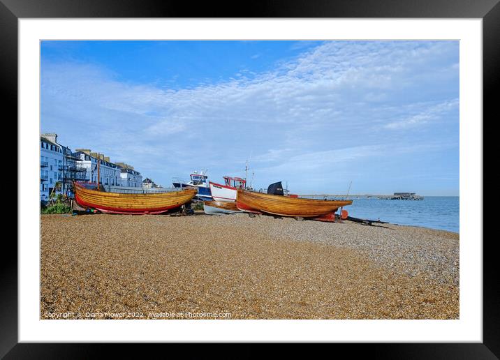  The Beach at Deal Kent Framed Mounted Print by Diana Mower