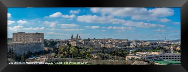 Panoramic view of Valletta old town in Malta Framed Print by Maria Vonotna