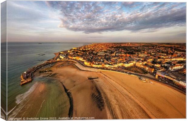 Margate Main Sands Canvas Print by Evolution Drone