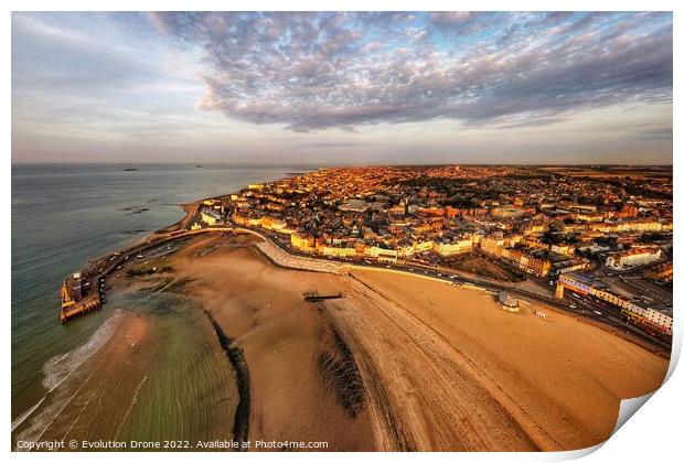 Margate Main Sands Print by Evolution Drone